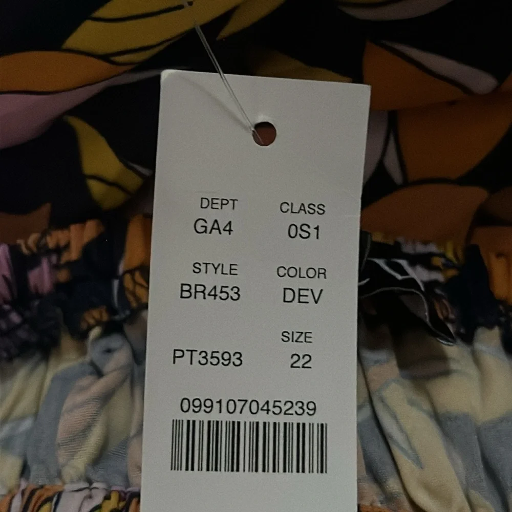 NWT JCrew V-neck smocked-waist cotton poplin dress in dusk floral size 22